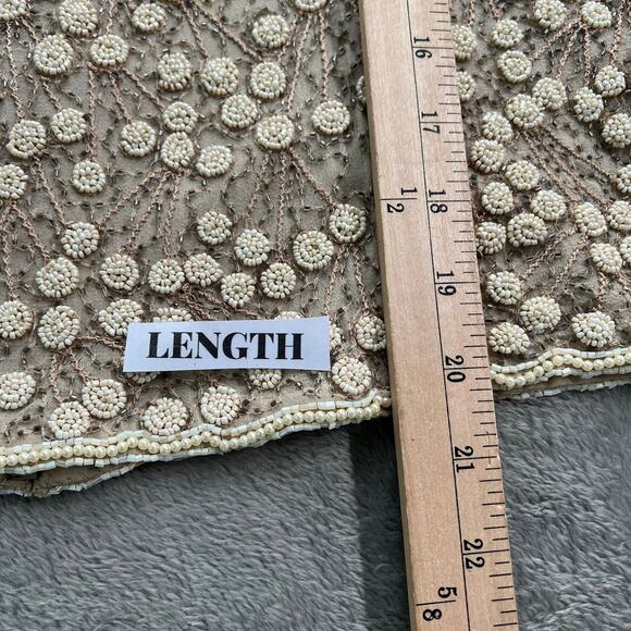 ADRIANNA PAPELL OCCASIONS 100% Silk Beaded Sleeveless Formal Top Size 12 - Picture 9 of 10